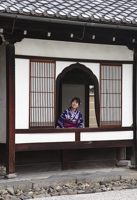 temple, window, japan
