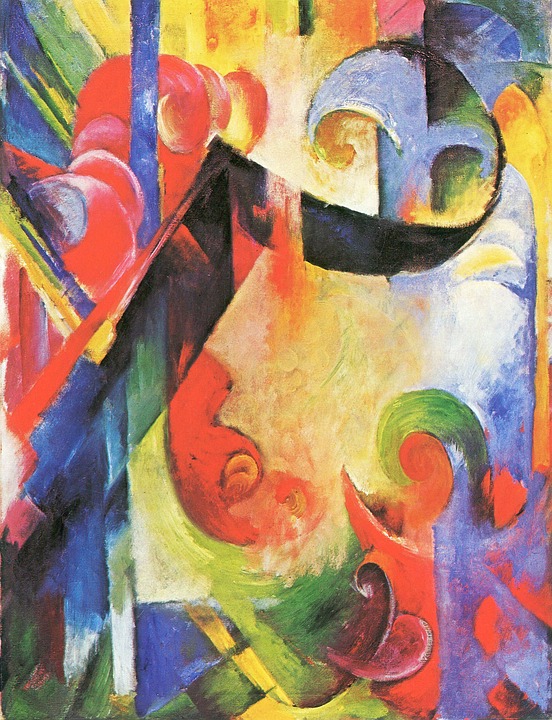 painting, franz marc, abstract