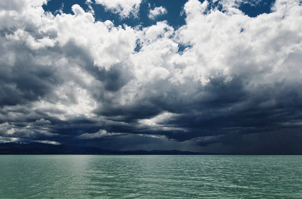 lake constance, thunderstorm, stormy sky