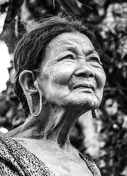 old woman, portrait, vietnam