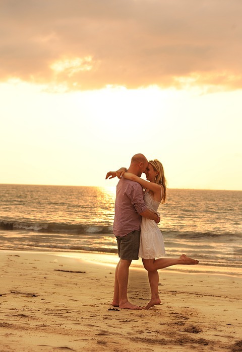 valentine, sunset, beach