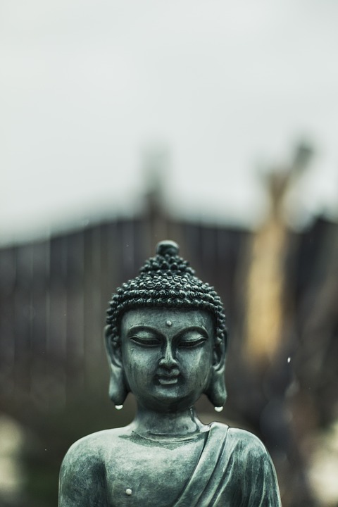 buddha, rain, buddhism