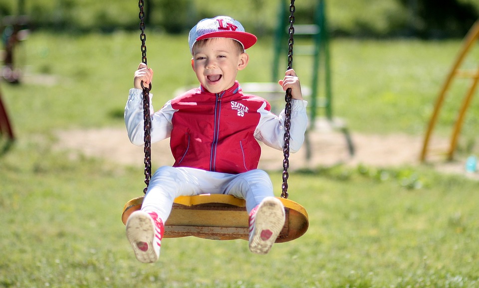 child, boy, swing