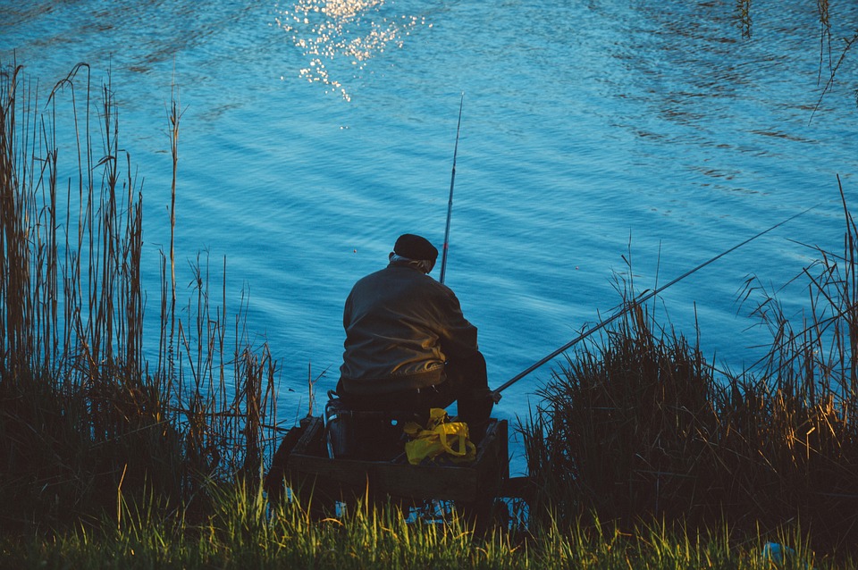fishing, lake, fisherman