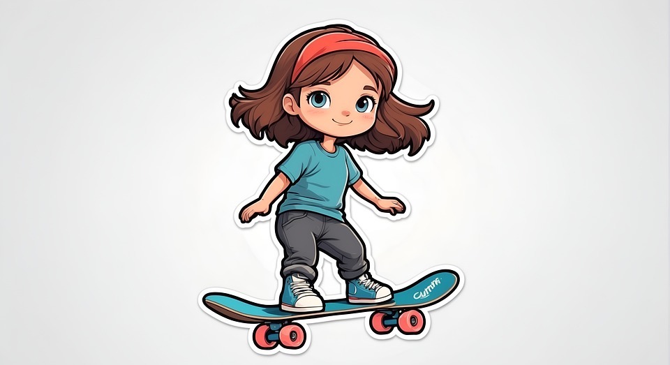 ai generated, girl, skateboard