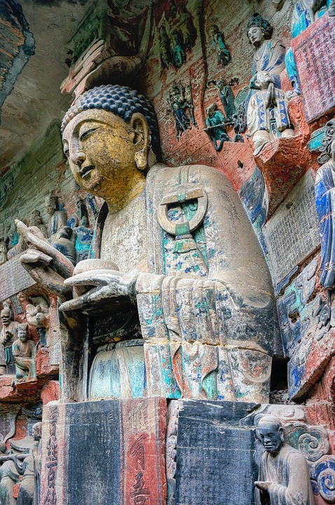 china, buddha, cave temples to