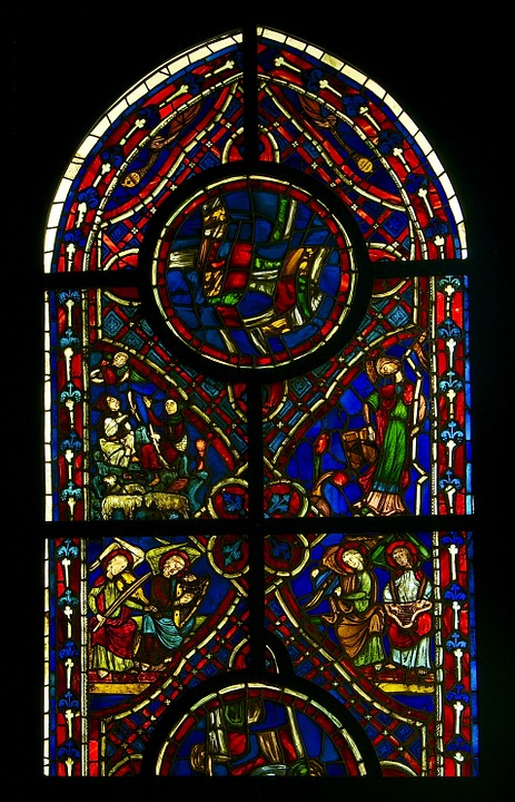 stained glass, window, gothic
