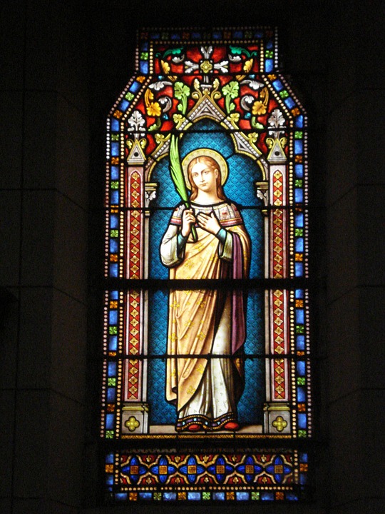 stained glass, basilica, architecture