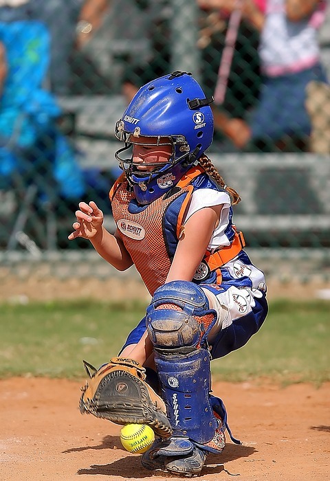 softball, catcher, player