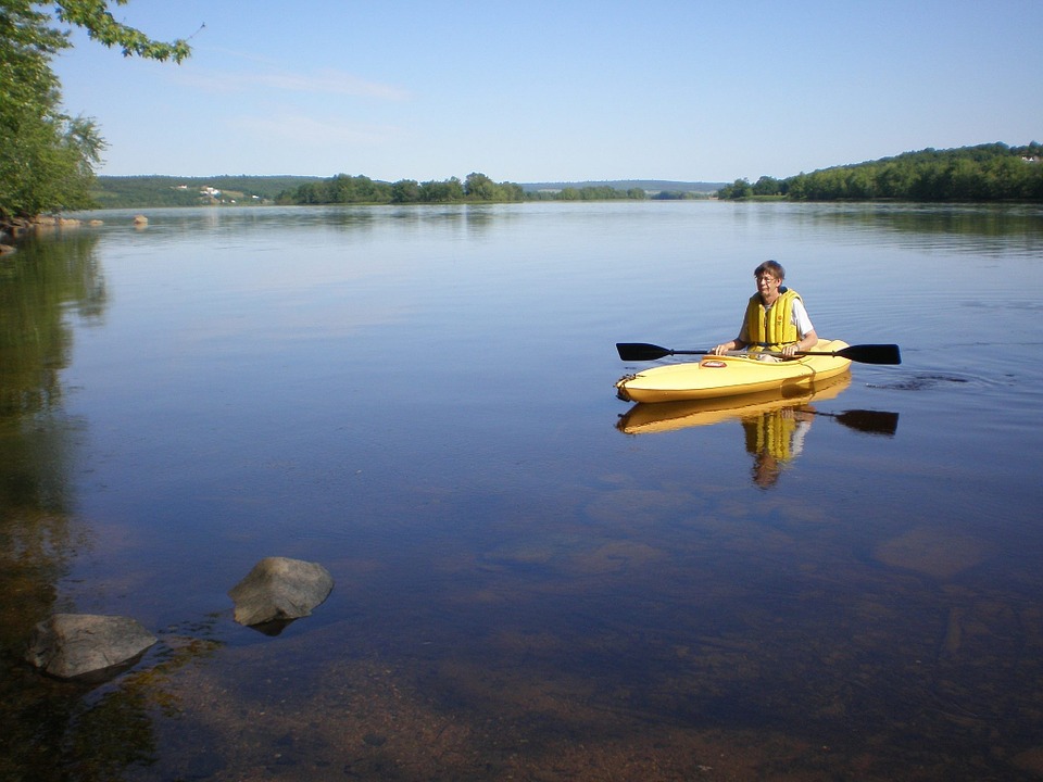 kayak, river, peaceful