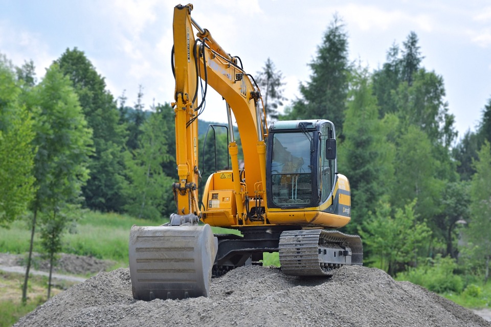 excavator, road works, heavy equipment