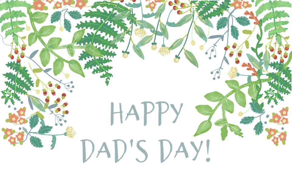 father's day, greeting card, leaves
