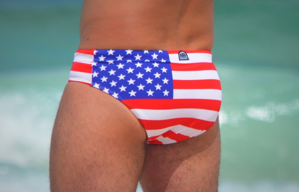 swimming trunks, usa, stars and stripes