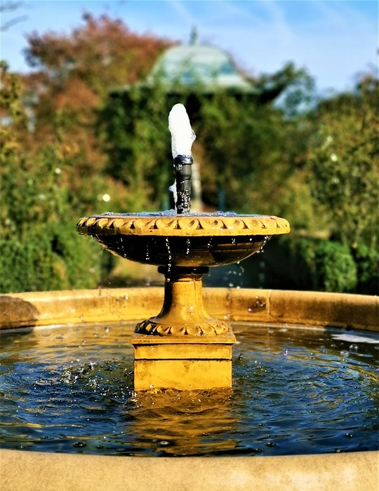 fountain, water, garden