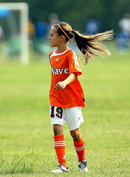 soccer, player, girl