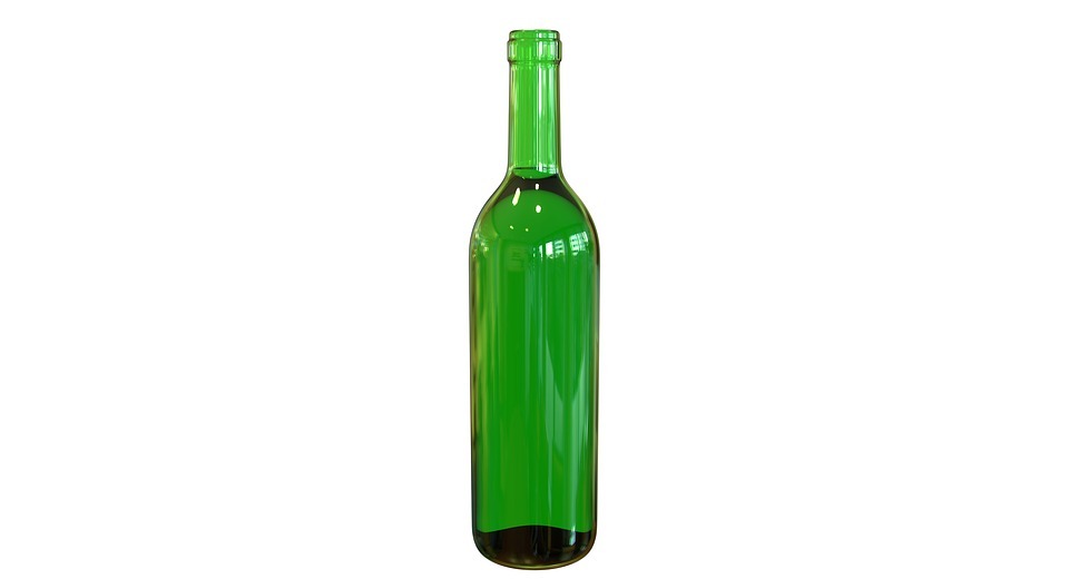 bottle, wine, green