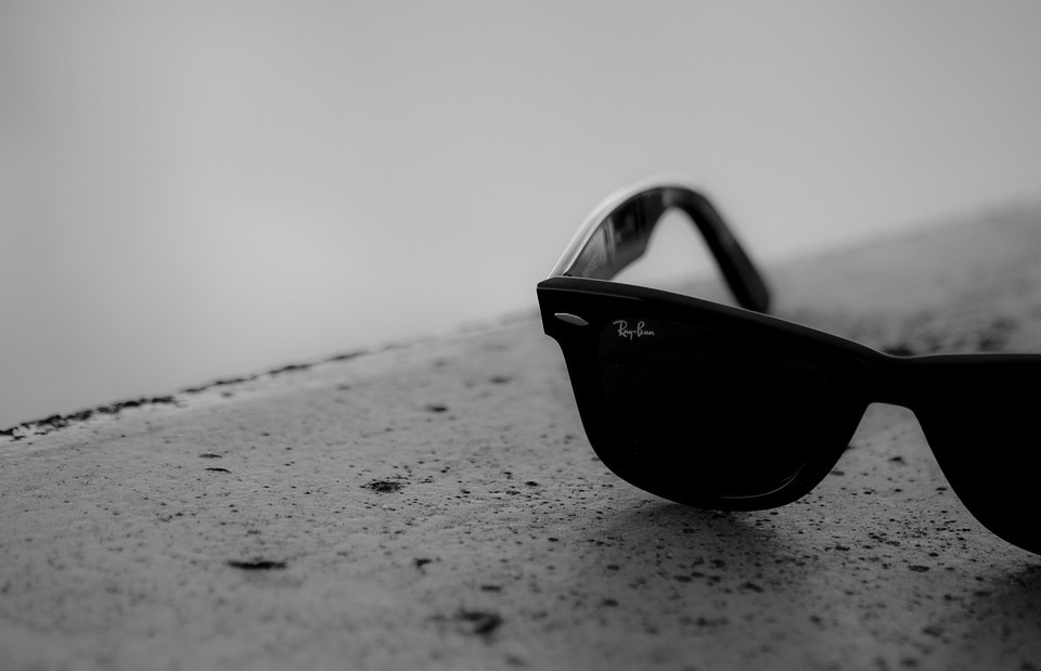 sunglasses, black and white, ray bans