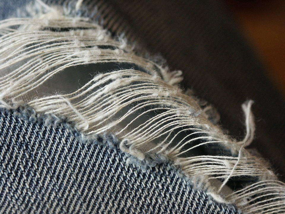 sewing, jeans, thread