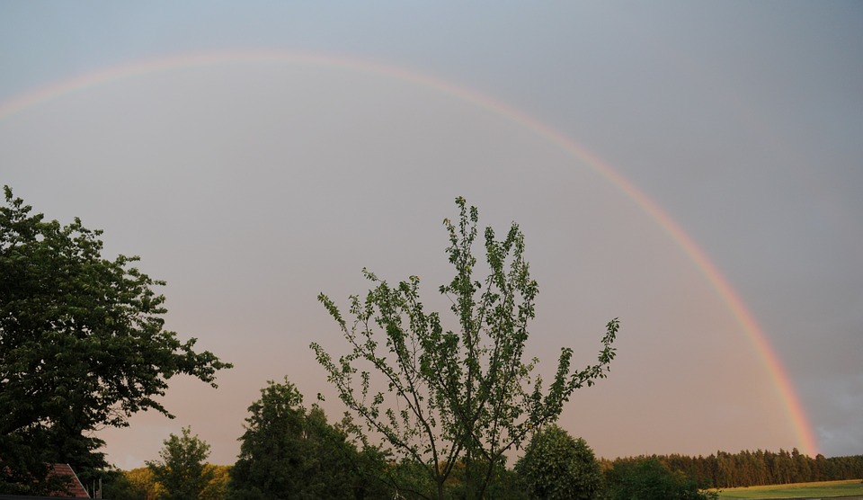 rainbow, nature, thunderstorm