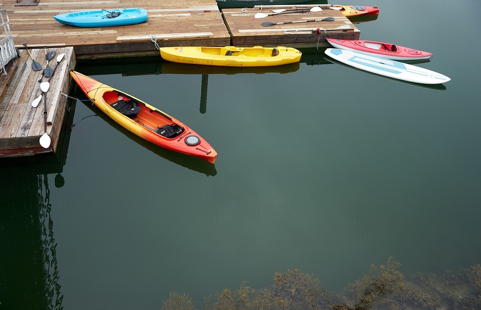 kayak, water, dock
