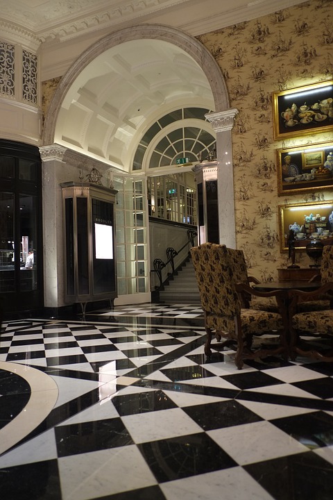hotel, foyer, lobby