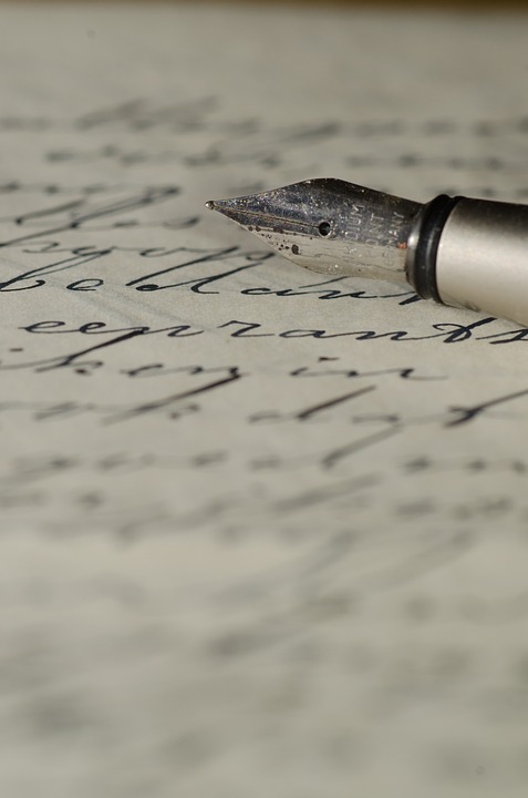fountain pen, letter, handwriting