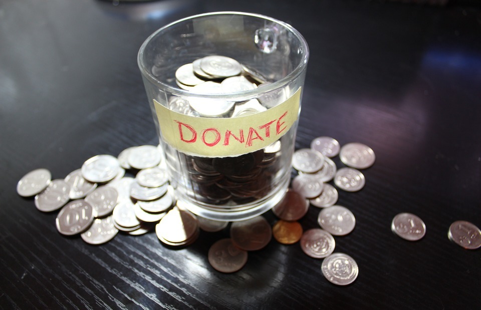 money, coins, donate