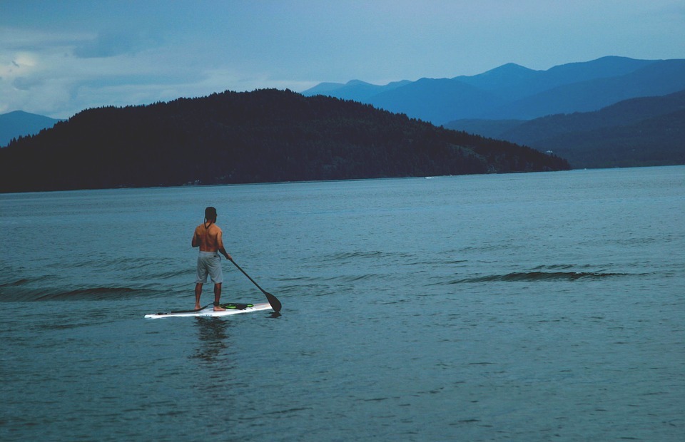 lake, water, paddle board