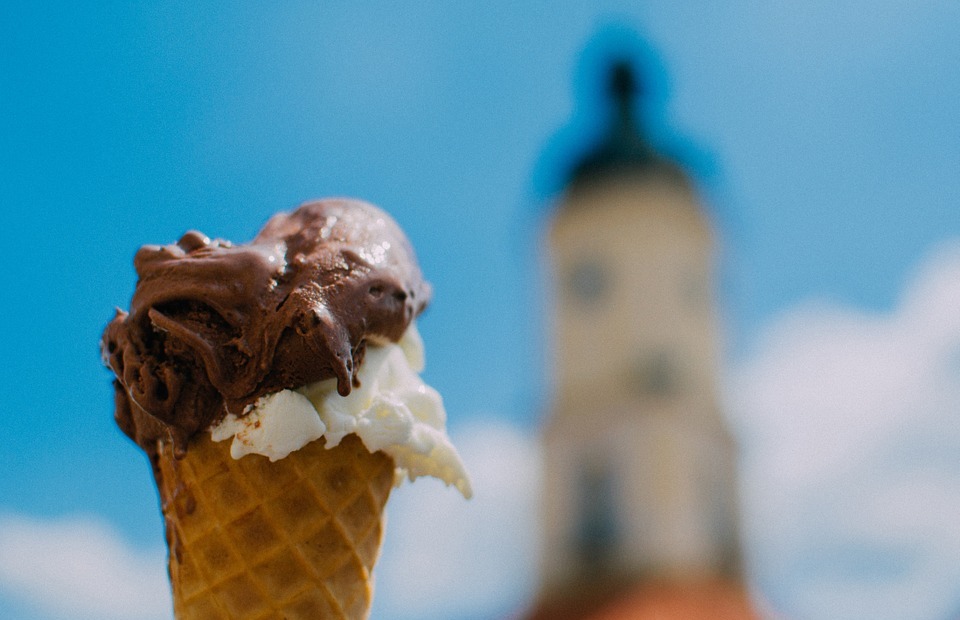 ice cream, cone, chocolate