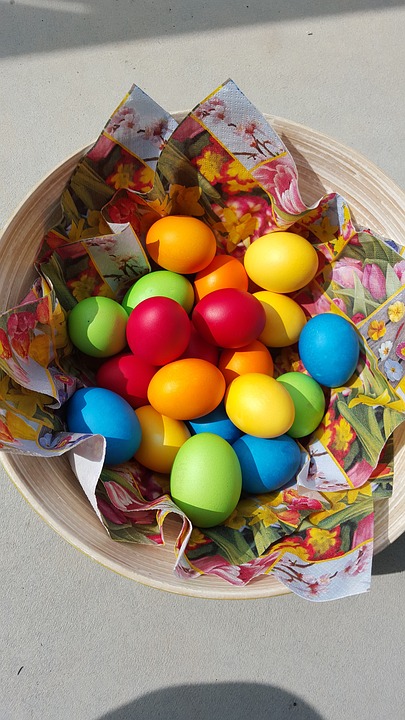 easter eggs, easter, colorful
