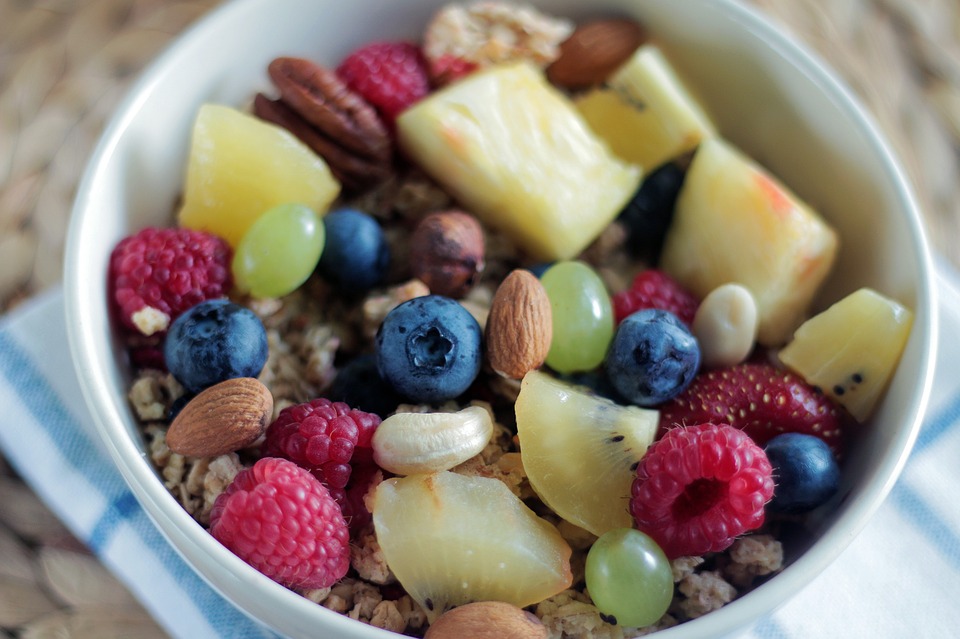 breakfast, bowl, fruits