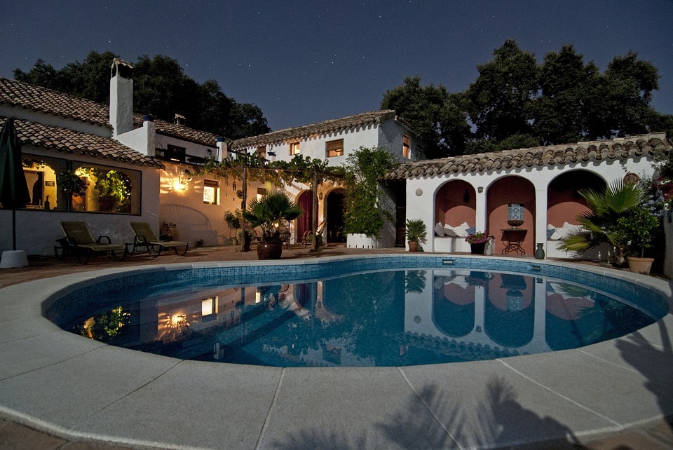 pool, backyard, villa