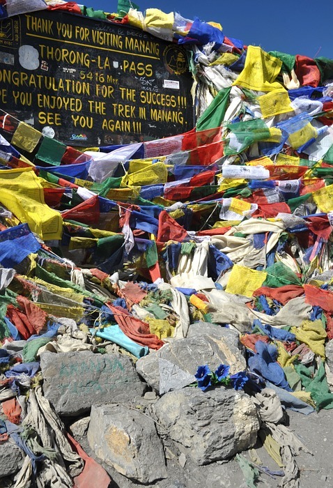 prayer flags, flags, annapurna