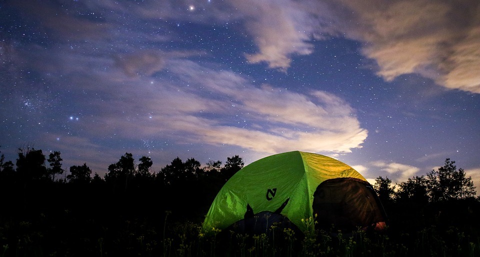 night, tent, camping