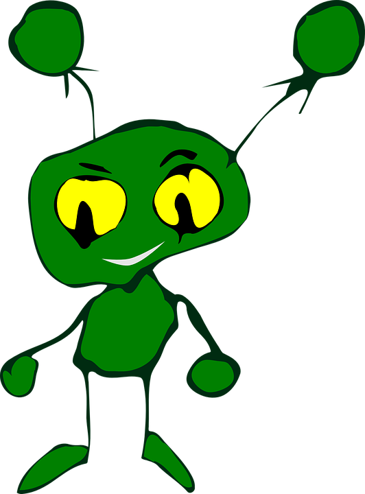 alien, creature, green