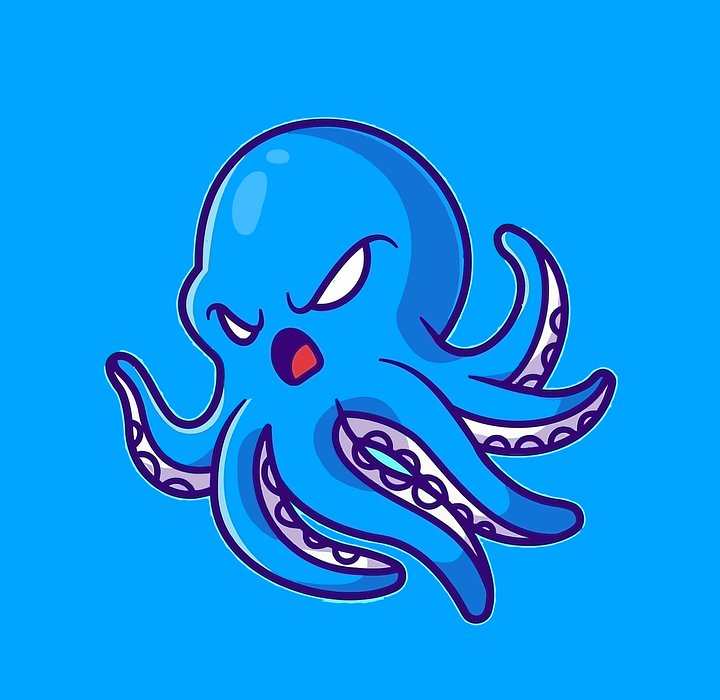 angry octopus, octopus, tentacles
