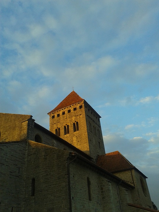 church, architecture, sunset