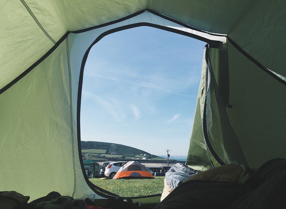 green, tent, camping