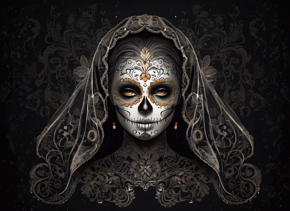 calavera, sugar skull, woman