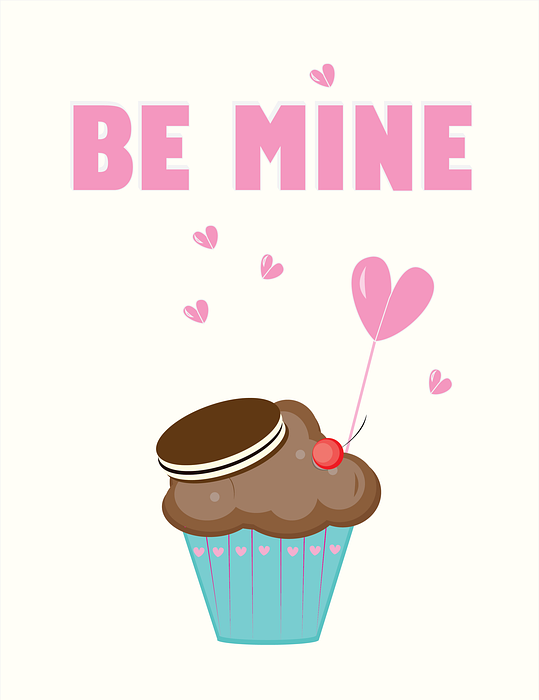 valentine, cupcake, be mine