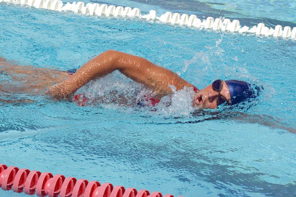 swimmer, training, water