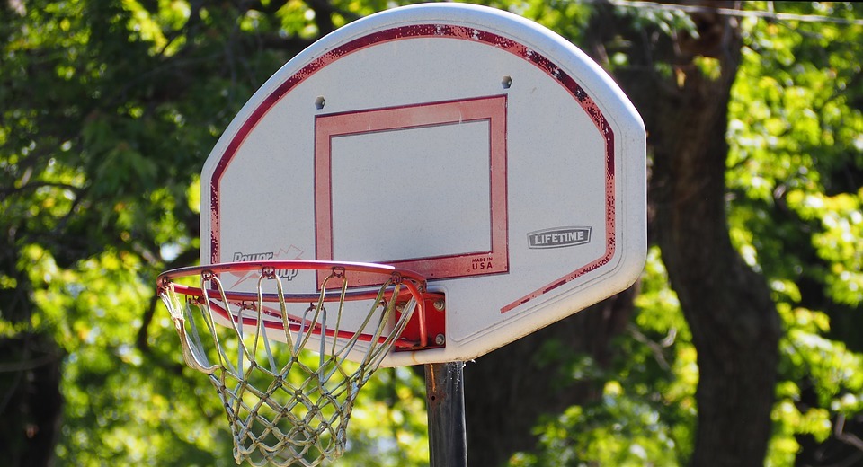 basketball, basketball hoop, rusted basketball hoop