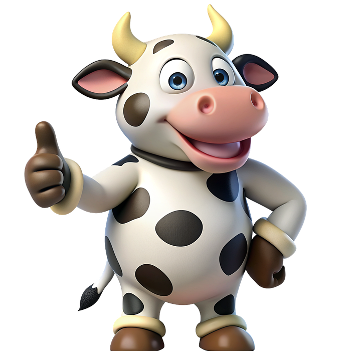 ai generated, cow, thumbs up