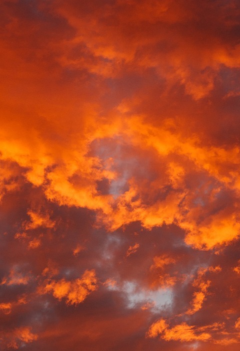 orange, clouds, nature