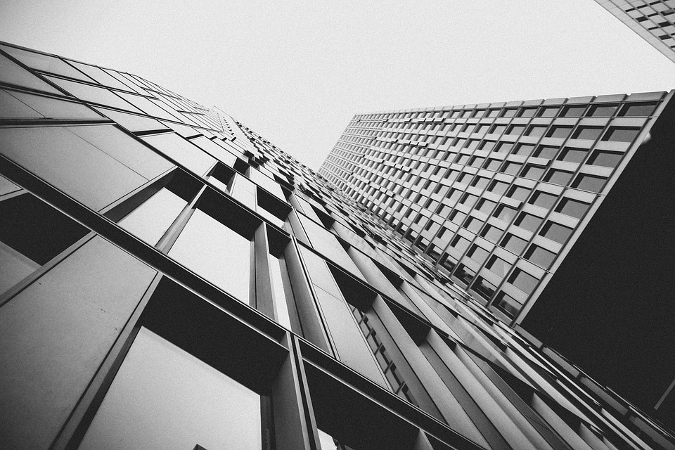 architecture, skyscraper, black and white