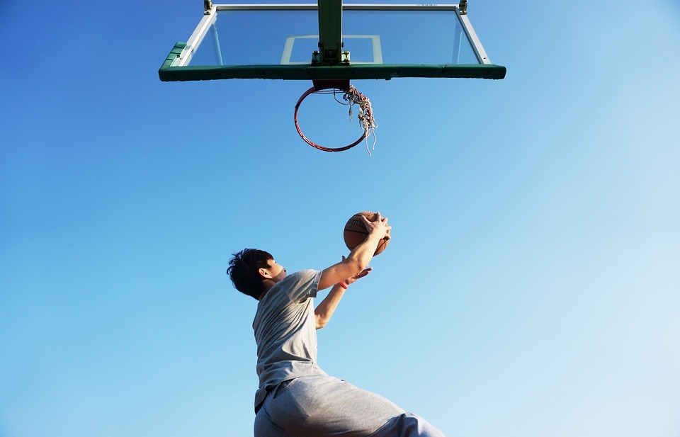 basketball, dunk, blue