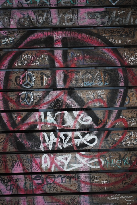graffiti, peace, sign