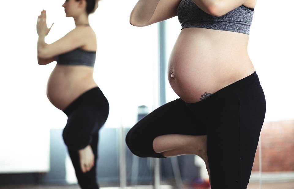 pregnant, woman, exercise
