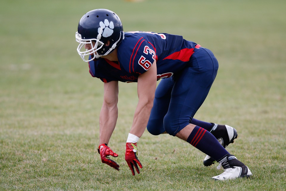 american football player, uniform, helmet
