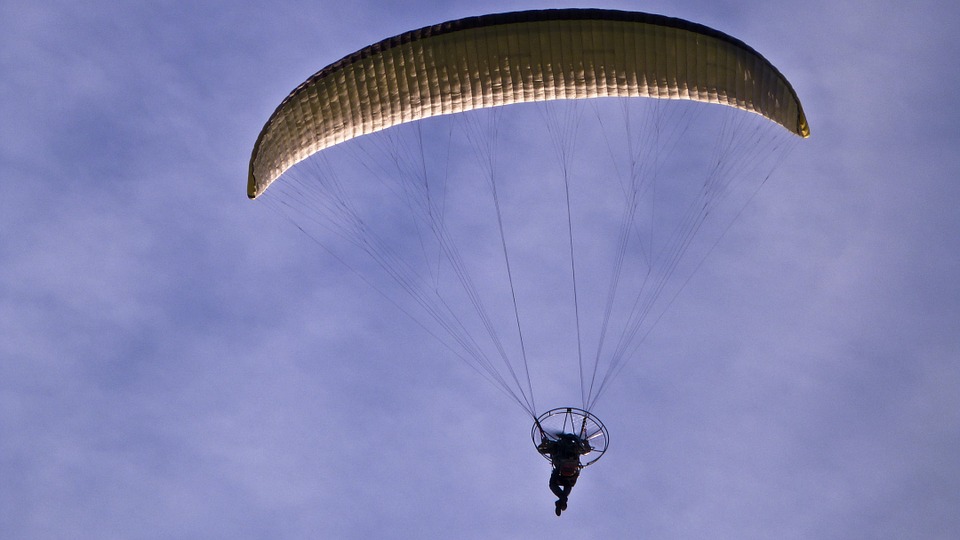 parachute, sky, sports